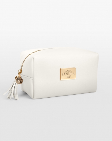 Vit necessär med personlig gravyr