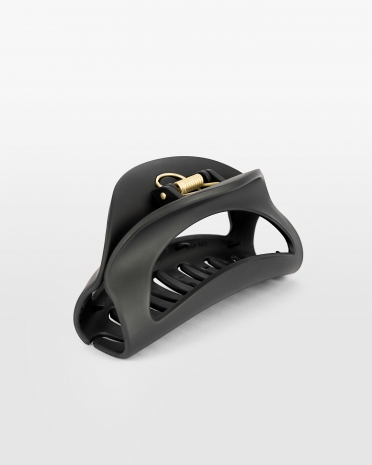 Svart hårklämma i mjukt silikon