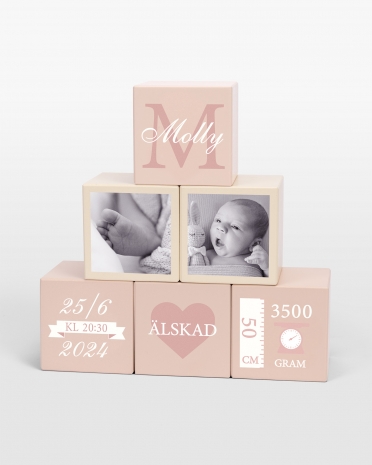 Träklossar, en klassisk och personlig doppresent