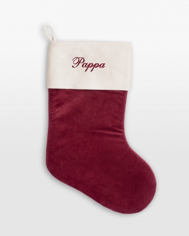 Julstrumpa som broderas med ett valfritt namn