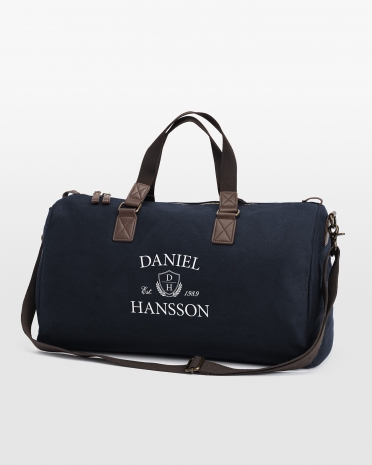 marinblå väska med namn för herrar