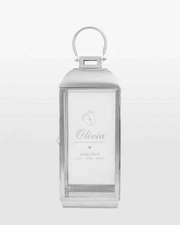 personligt graverad ljuslykta dopgåva