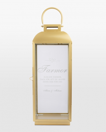 Stor ljuslykta med personlig text