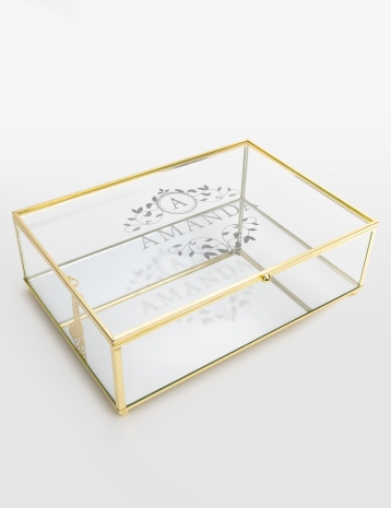 Minneslåda i glas med personlig gravyr