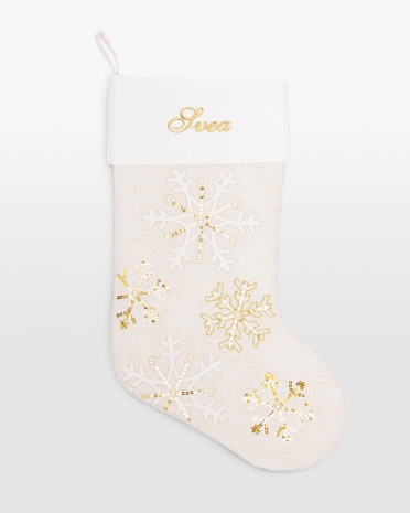 julstrumpa med motiv och namn