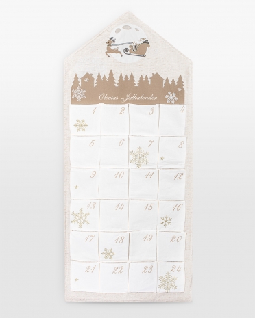 Beige adventskalender med namn