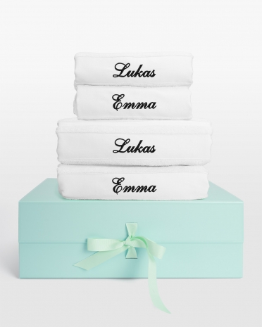 4 pack Handduksset med namn i presentlåda