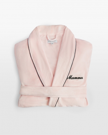 rosa morgonrock med namn, perfekt som present till mamma