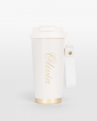 vit termosmugg med namn