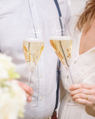 Champagneglas med gravyr - Silhouette