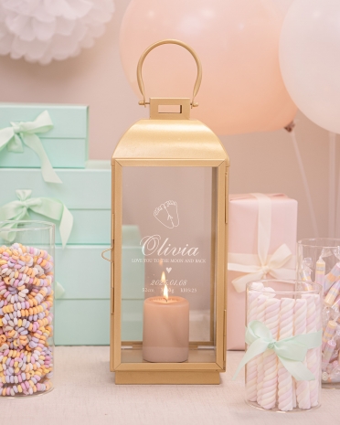 ljuslykta med namn till dop