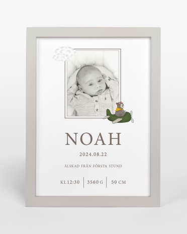 Personlig doptavla bild och barnets längd vikt och födelsedatum