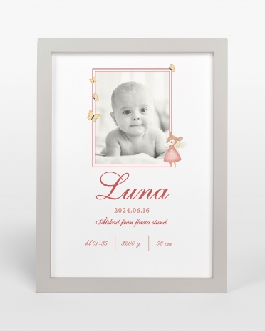 doptavla med barnets födelseuppgifter