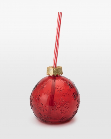 Dricksglas formad som en julkula