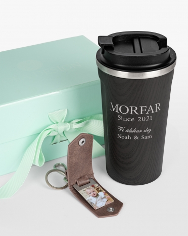 Personlig termosmugg och nyckelring