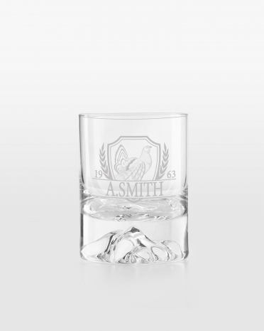 personlig jaktpresent med whiskyglas graverat med namn