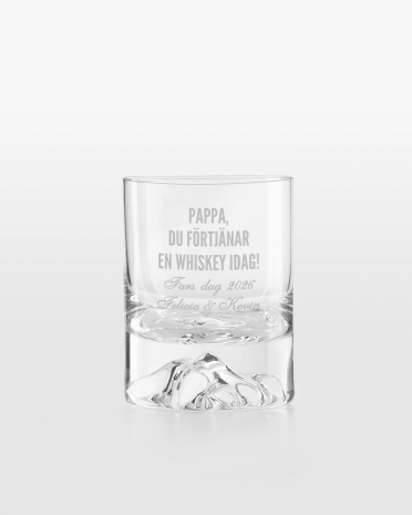 Personligt graverat whiskyglas med valfritt namn och budskap