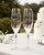 Champagneglas med personlig gravyr och dekorativa ringar