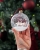 Julkula i glas med namn, personlig hälsning och motiv av en nallebjörn