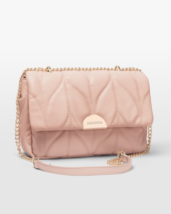 Rosa handväska med graverat namn