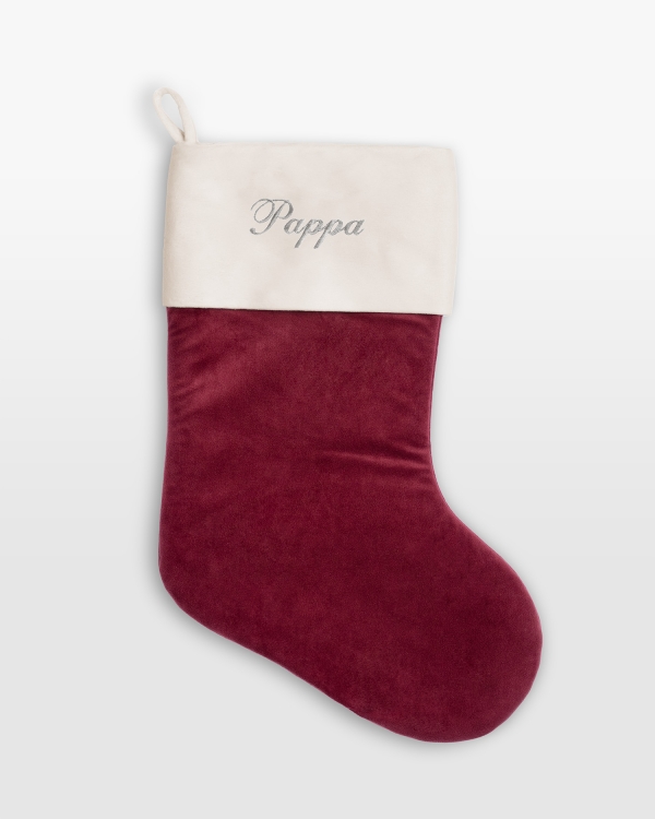 Julstrumpa till pappa i röd sammet