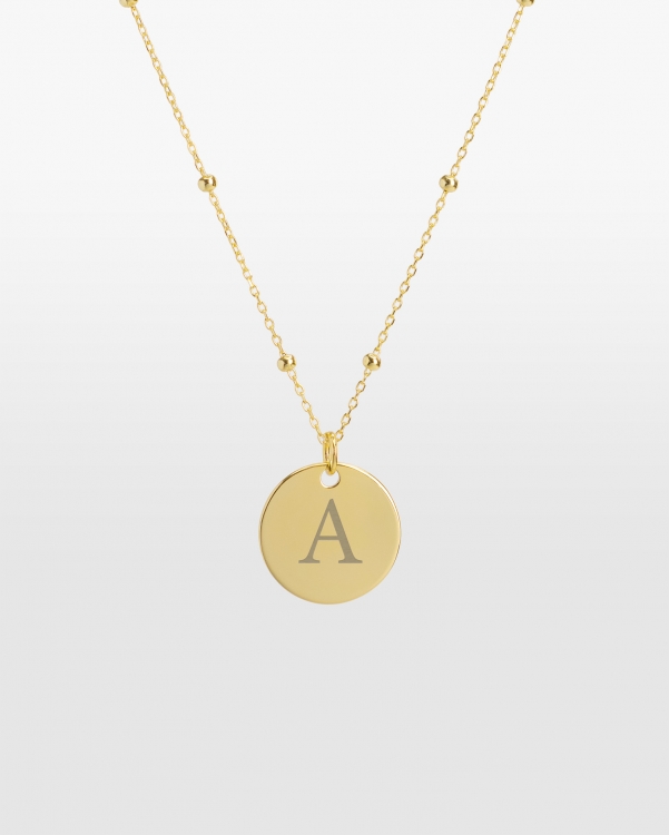 Halsband med namn, guld - Circle
