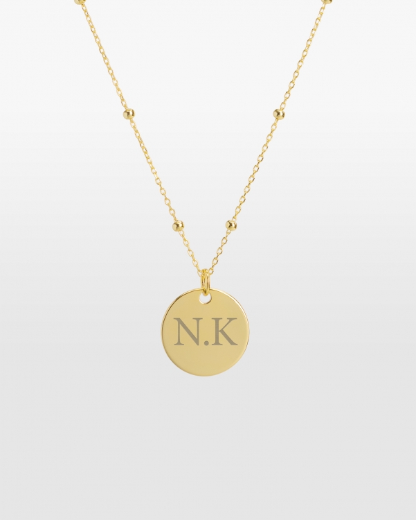 Halsband med namn, guld - Circle