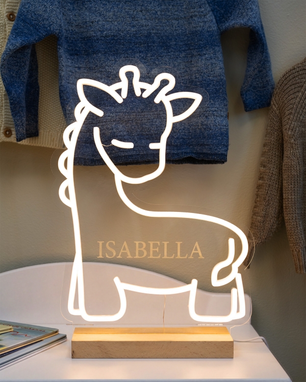 Justerbar neonlampa med personlig gravyr