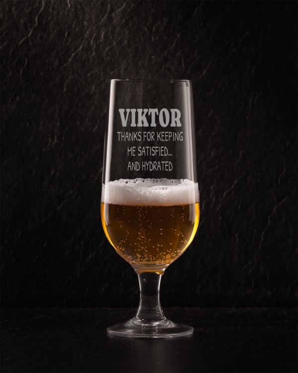 Ölglas med personlig gravyr