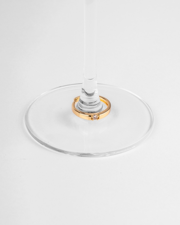 champagneglas med ringar