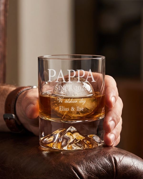 Whiskyglas med gravyr till pappa