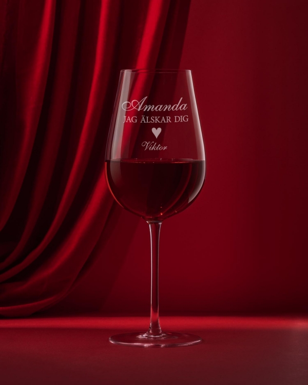 Personliga vinglas till henne