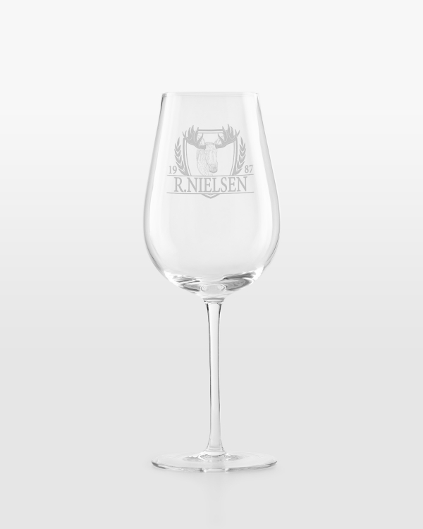 Vinglas med älgmotiv