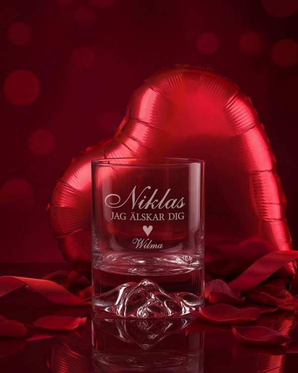 Unika whiskyglas med en botten i form av ett berg