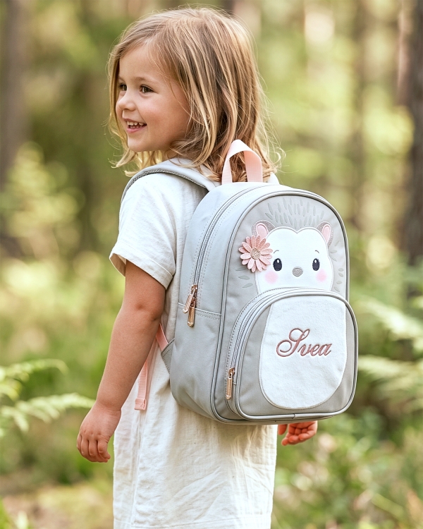 barnryggsäck med namn igelkott