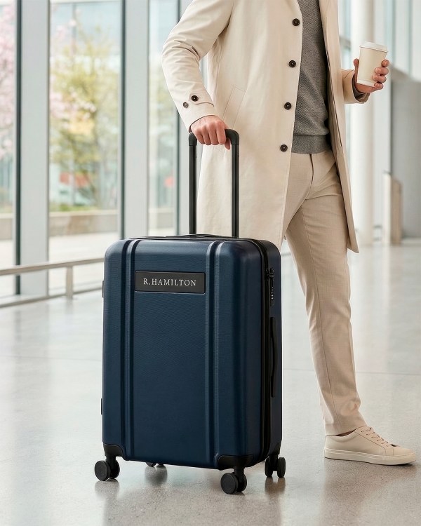 Snygg resväska med personlig gravyr