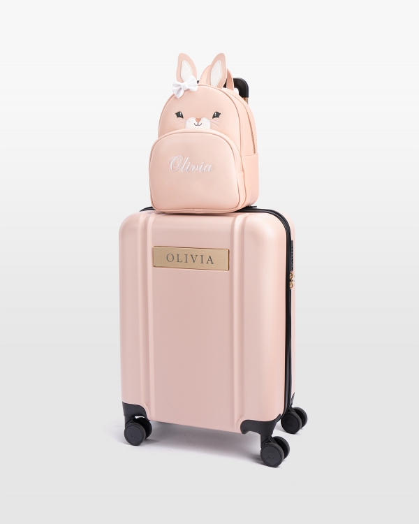 Kabinväska och kaninryggsäck med namn
