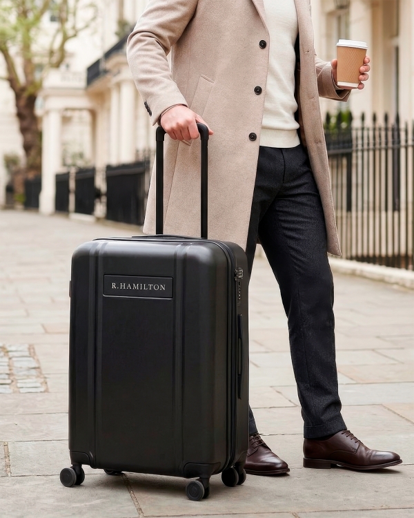 Snygg resväska med personlig gravyr