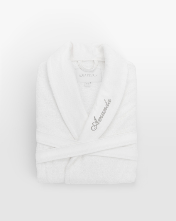 broderad badrock med namn