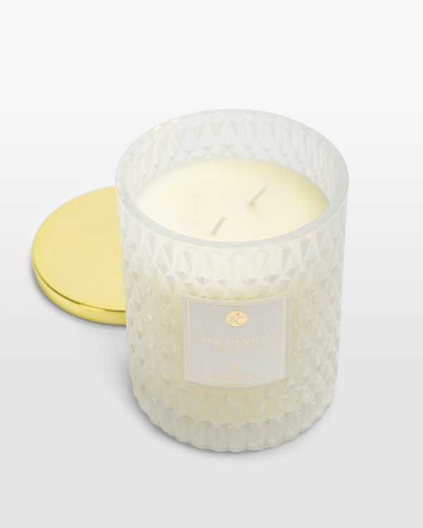Doftljus med doften silk vanilla