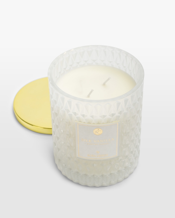 Doftljus med doften silk vanilla