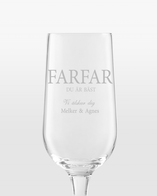 Graverat ölglas till farfar eller morfar