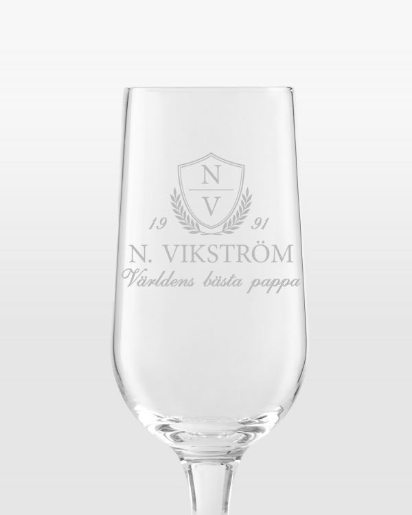 Graverat ölglas med valfritt namn och hälsning