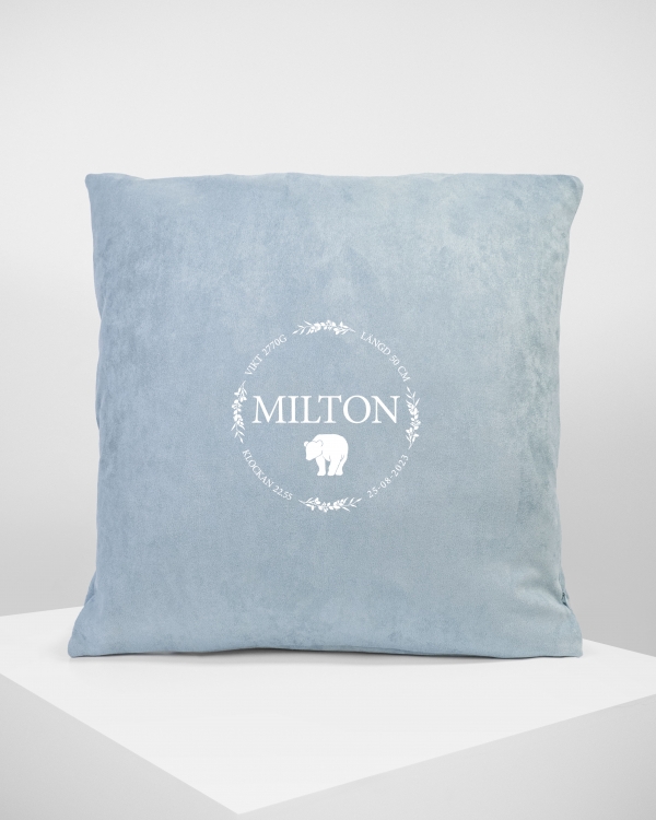 Kuddfodral med namn Blue - Nordic Bear FI