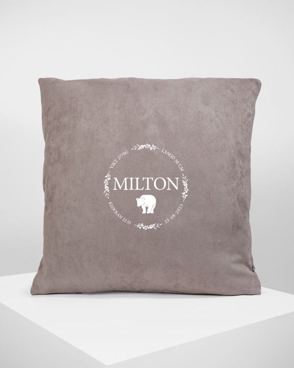 Kuddfodral med namn Blue - Nordic Bear FI