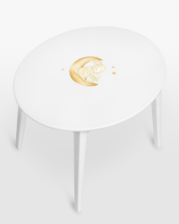 Barnbord med kaninmotiv