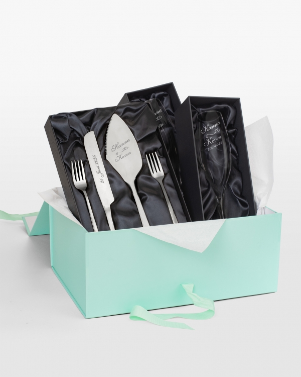 personliga bröllopspresenter i lyxig presentlåda