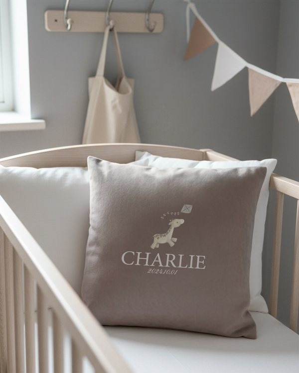 Barnkuddar med djurmotiv och namn