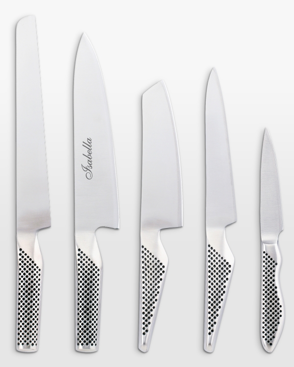 Knivset från global med personlig gravyr - perfekt examenspresent