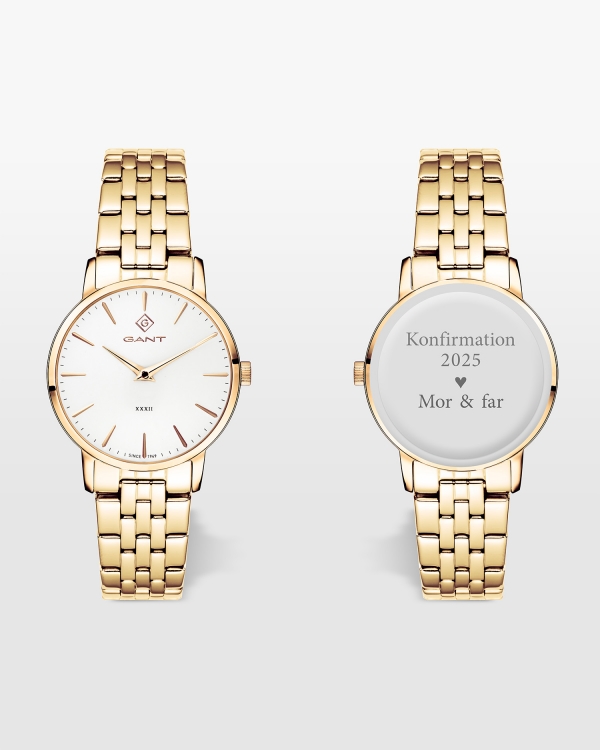 Gant klocka med namn - Park Avenue 32 (white-gold metal) G127023